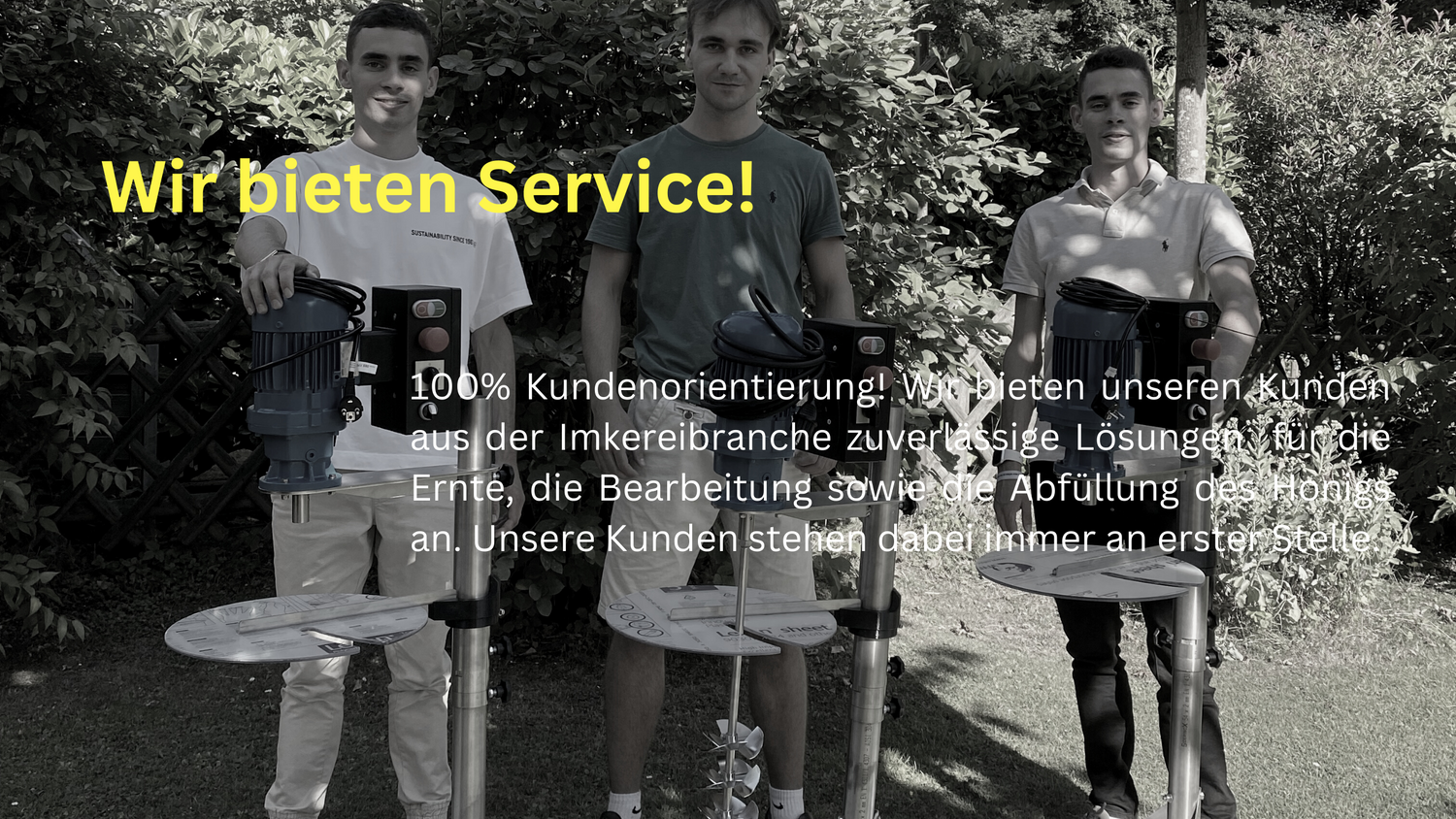 Wir bieten Service! Imkereibedarf und Maschinenmanufaktur Hein & Feist - Honigrührmaschine - Honigrührgerät - Honigverrührer – Honigmischgerät – Honigumrührer - Imker Honigrührer - Elektrische Hogrührmaschine - Professionelle Honigrührmaschine - Honigverarbeitungswerkzeug - Rührwerkzeug für Honig -  Königsrührer R250 - Honey Mixer -  Honig